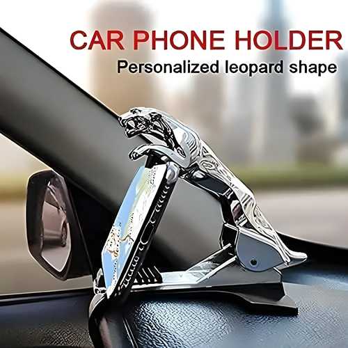 Jaguar Car Mobile Phone Mount Stand 360 Degree Rotation Adjustable Clip Holder